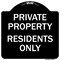 Signmission Designer Series Sign-Residents Only, Black & White Heavy-Gauge Aluminum, 18" x 18", BW-1818-9894 A-DES-BW-1818-9894 - alternate 1